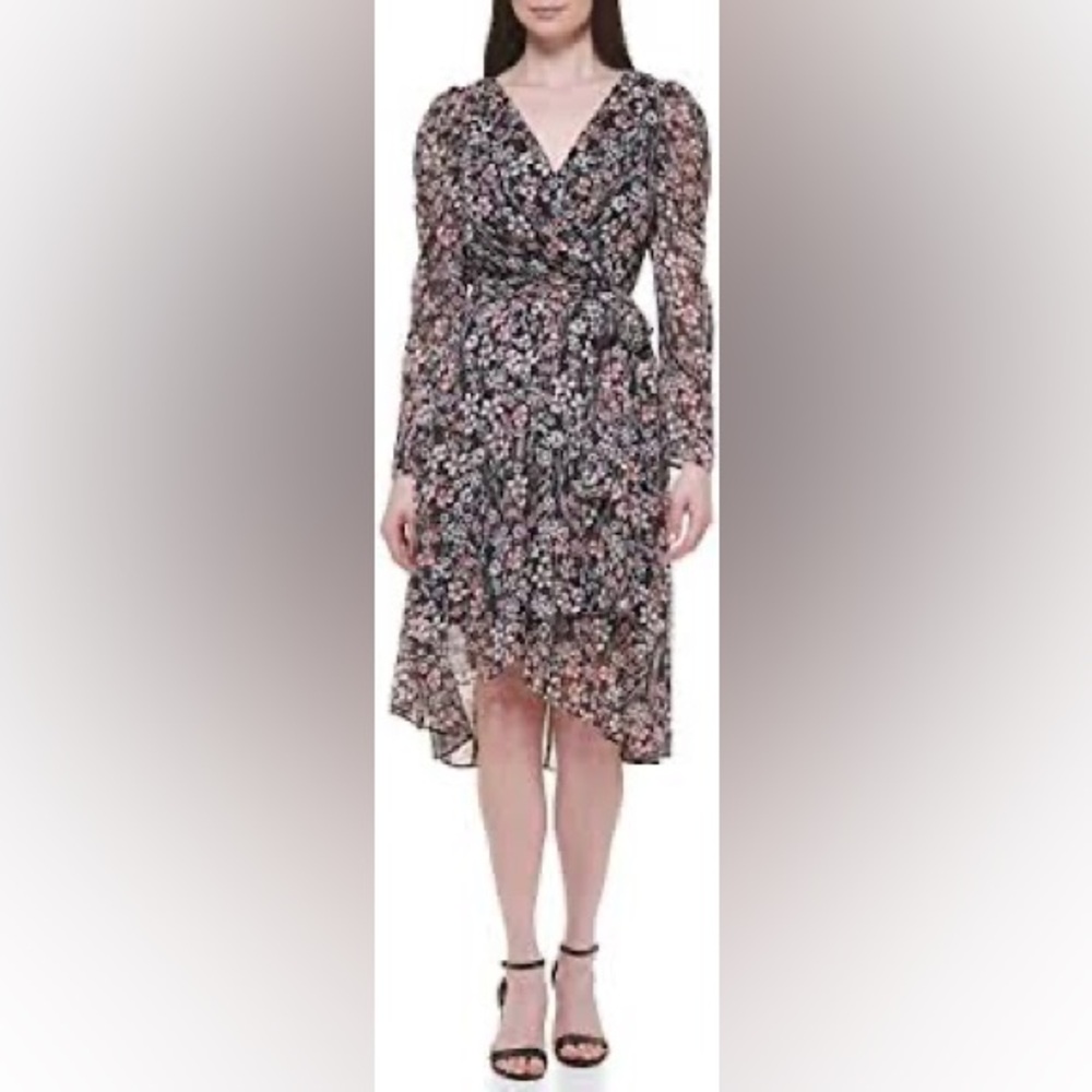 Tommy Hilfiger floral faux wrap dress. Size 14.